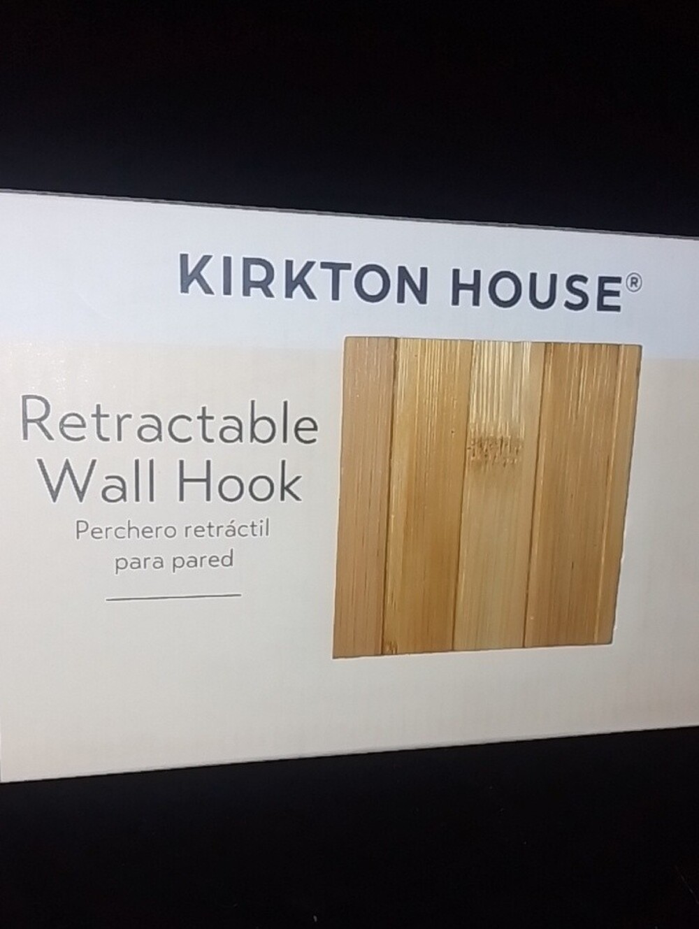 Kirkton House Retractable Wall Hook - Natural Wood Finish